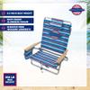 Tommy Bahama 5-Position Classic Lay Flat Folding Backpack Beach Chair, Aluminum, Red, White, and Blue Stripe view 4
