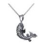 PAMTIER Unisex Chinese Lucky Koi Fish Necklace Silver with Chain view 1