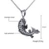 PAMTIER Unisex Chinese Lucky Koi Fish Necklace Silver with Chain view 2