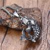 PAMTIER Unisex Chinese Lucky Koi Fish Necklace Silver with Chain view 4