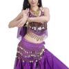 BellyLady Gold Coins Belly Dance Hip Scarf, Wholesale Dance Belt & Gypsy Bracelet-Purple view 2
