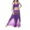 BellyLady Gold Coins Belly Dance Hip Scarf, Wholesale Dance Belt & Gypsy Bracelet-Purple view 3