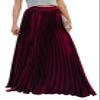 ebossy Women's High Waist Flowy Pleated Chiffon Maxi Skirt (Small, Wine) view 1