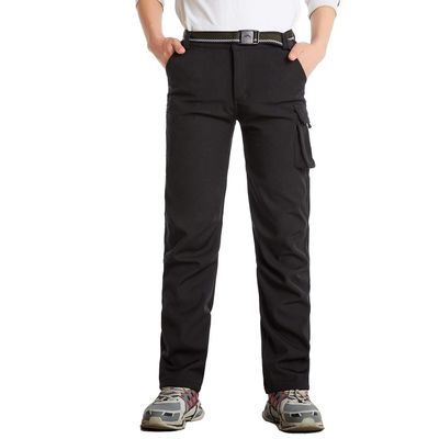 JOMLUN Boy's Fleece Lined Hiking Pants Outdoor Soft Shell Snow Ski Waterproof Windproof Warm Cargo Insulated Trousers Winter
