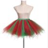 Big Girls Tutu Skirts Layered Tulle Red Green Sparkle Tutu view 2