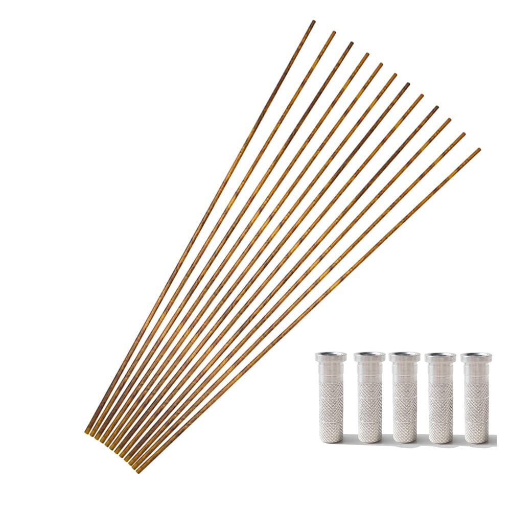 12 Pcs 30 Inch 6.2 mm Pure Carbon Arrow Shaft Spine 250 300 350 400 450 500 550 600 Carbon Shaft Tube with Aluminum Inserts for DIY Archery Hunting Shooting Practice (Camo, Spine 600)