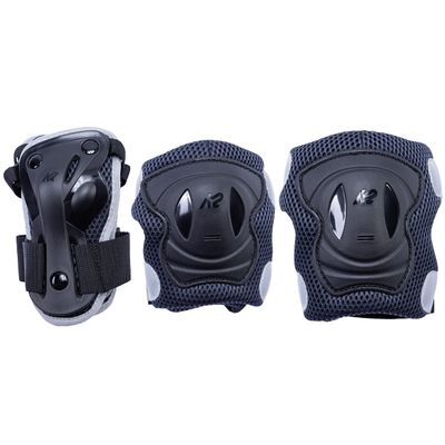 K2 Skate Women's Performance Pad Set, Gray/Blue, Small