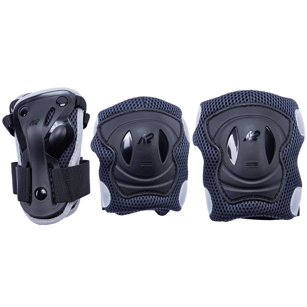 K2 Skate Women's Performance Pad Set, Gray/Blue, Small
