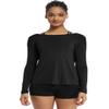 Muzniuer Long Sleeve Workout Shirts for Women Long Sleeve Yoga Tops Backless Yoga Tops Backless Open Back Cross Blouses Open Shirts Black XL01 view 2