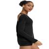 Muzniuer Long Sleeve Workout Shirts for Women Long Sleeve Yoga Tops Backless Yoga Tops Backless Open Back Cross Blouses Open Shirts Black XL01 view 3