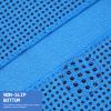 Eunzel Yoga Towel,Hot Yoga Mat Towel with Grip Dots Sweat Absorbent Non-Slip for Hot Yoga, Pilates and Workout 24" x72", Blue view 2