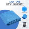 Eunzel Yoga Towel,Hot Yoga Mat Towel with Grip Dots Sweat Absorbent Non-Slip for Hot Yoga, Pilates and Workout 24" x72", Blue view 3