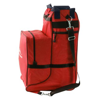 UNISTRENGH Large 21.65 Inch Tall Riding Boots Carry All Bag Professional English Tall Boots Bag with Equestrian Helmet Pack Compartment (Vibrant red)