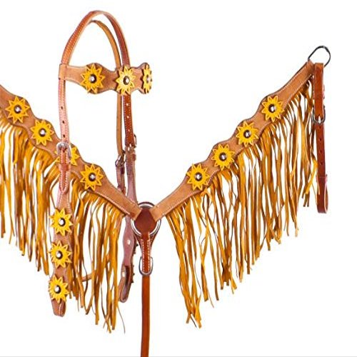 Showman  Sunflower Overlay Browband Headstall and Breastcollar Set
