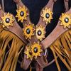 Showman  Sunflower Overlay Browband Headstall and Breastcollar Set view 4