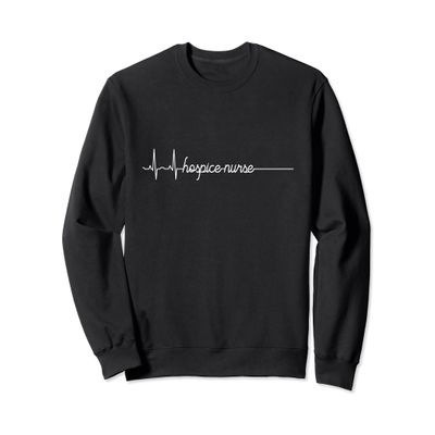 Hospice Flat Line Heart Pulse EKG Nurse Medical Sweatshirt