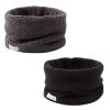 Zsedrut Fleece Warm Kids Scarf Thick Velvet Boys Girls Round Scarves Toddler Kids Winter Neck Warmer (Black+Dark Gray) view 1