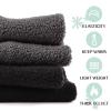 Zsedrut Fleece Warm Kids Scarf Thick Velvet Boys Girls Round Scarves Toddler Kids Winter Neck Warmer (Black+Dark Gray) view 4