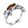 Sterling Silver and Baltic Honey Amber Adjustable Lizard Ring view 1