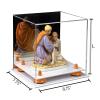 Better Display Cases Versatile Acrylic Display Case - Small Rectangle Box with Mirror, Orange Risers and White Base 8.75" x 7.75" x 7" (A006-OR) view 2