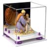 Better Display Cases Versatile Acrylic Display Case - Small Rectangle Box with Mirror, Purple Risers and White Base 8.75" x 7.75" x 7" (A006-PR) view 1