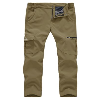 Gopune Women's Windproof Waterproof Sportswear Outdoor Hiking Fleece Pants (Khaki,S)