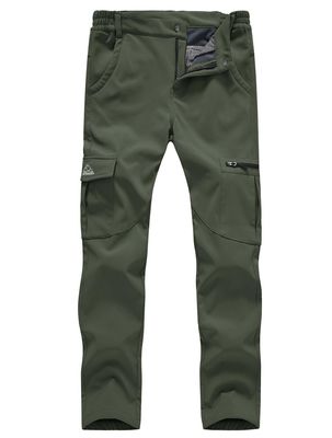 Gopune Women's Snow Ski Waterproof Softshell Snowboard Pants Outdoor Hiking Fleece Lined (Army Green,2XL)
