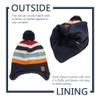 JANGANNSA Knitted Baby Hat Scarf Set Winter Warm Boys Girls Beanie Fleece Lining Toddler Kids Hats with Pompom (Navy Striped Hat, S) view 4