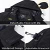 MAGCOMSEN Ski Jacket Men Winter Warm Snow Coats Waterproof Fleece Lining Hooded Hiking Snowboarding Skiing Parka Raincoat Black, L view 4