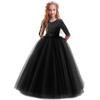 IBTOM CASTLE Girls Embroidery Tulle Lace Bridesmaid Dress Long A Line Wedding Pageant Dresses Birthday Party Formal Dance Evening Gown Black 3-4 Years view 1