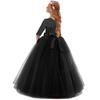 IBTOM CASTLE Girls Embroidery Tulle Lace Bridesmaid Dress Long A Line Wedding Pageant Dresses Birthday Party Formal Dance Evening Gown Black 3-4 Years view 2