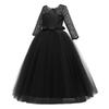 IBTOM CASTLE Girls Embroidery Tulle Lace Bridesmaid Dress Long A Line Wedding Pageant Dresses Birthday Party Formal Dance Evening Gown Black 3-4 Years view 4