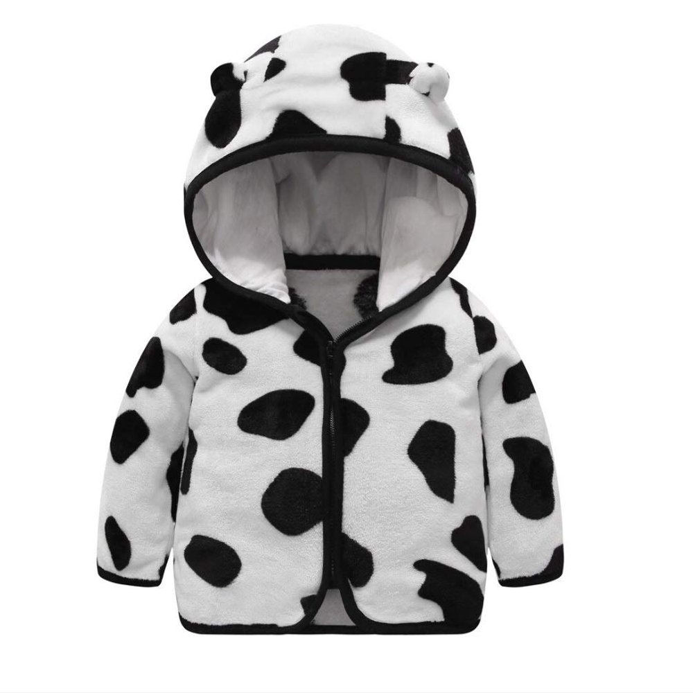 Stesti Hoodie Jacket for Boys with Zipper Cute Ear Kids Fleece Hoodie Jacket (5) Black
