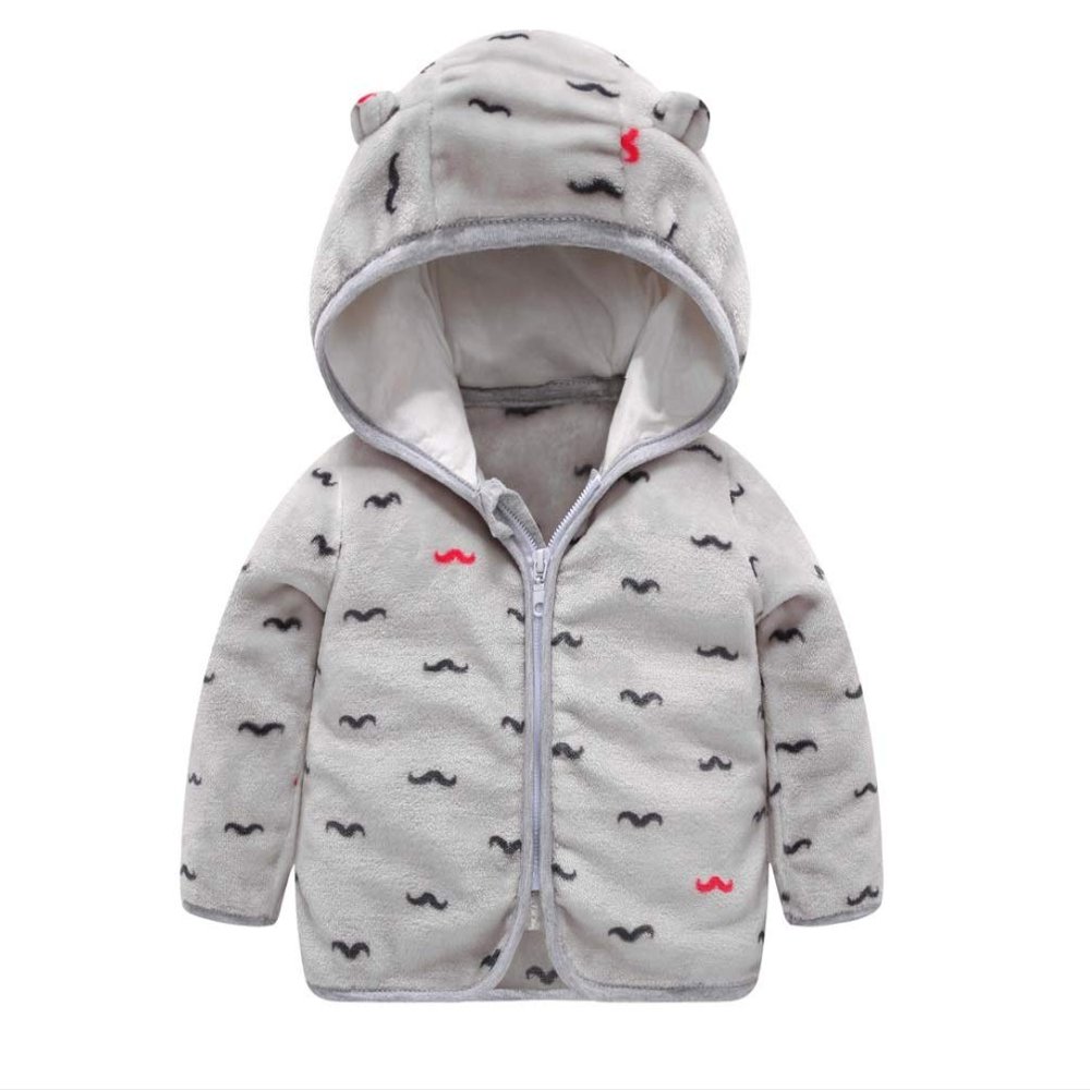 Stesti Hoodie Jacket for Boys with Zipper Print Thick Kids Fleece Hoodie Jacket (3T) Black