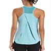 Aeuui Workout Tops for Women Racerback Tank Tops Mesh Yoga Shirts Athletic Running Sleeveless Gym Clothes Lake Blue view 1