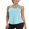 Aeuui Workout Tops for Women Racerback Tank Tops Mesh Yoga Shirts Athletic Running Sleeveless Gym Clothes Lake Blue view 2
