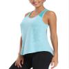 Aeuui Workout Tops for Women Racerback Tank Tops Mesh Yoga Shirts Athletic Running Sleeveless Gym Clothes Lake Blue view 3