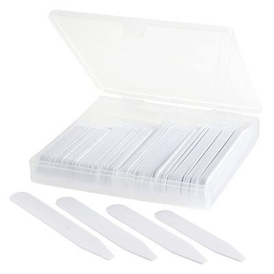 100 Plastic Collar Stays For Men Dress Shirt in Plastic Box 2.7 Inches