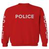 0187. Police Officer Costume Support Blue Lives Sheriff Patriotic Men's Crewneck Sweatshirt (Red, Medium)