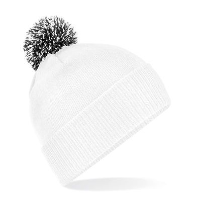 Beechfield Big Girls Snowstar Duo Extreme Winter Hat (One Size) (White/Black)