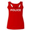 0187. Police Officer Costume Support Blue Lives Sheriff Patriotic Women's Tank Top Racerback (Red, Large) view 1