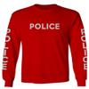 0187. Police Officer Costume Support Blue Lives Sheriff Patriotic Men's Long Sleeve t Shirt (Red, Small) view 1