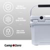 CAMP-ZERO 10L-10.6 Quart Portable Hard Cooler Ice Chest, Perfect for Drinks, Lunch, Beach, Picnics, Boating, Camping and Travel with 2 Molded-in Cup Holders and Folding Aluminum Handle view 2