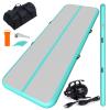 CHAMPIONPLUS 10ft 13ft 16ft 20ft Tumble Track Tumbling Mat Inflatable Gymnastics Air Mat 4/8 inches Thickness for Home Training Cheerleading Yoga with Electric Air Pump Mint Green 16'x3.3'x4'' view 1