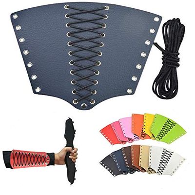 AMEYXGS Archery Arm Guard Leather Traditional Archery Protective Adjustable Protector Bracer Arm Guard Protective Equipment for Outdoor Hunting Practice (10)