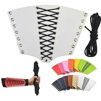 AMEYXGS Archery Arm Guard Leather Traditional Archery Protective Adjustable Protector Bracer Arm Guard Protective Equipment for Outdoor Hunting Practice (11)
