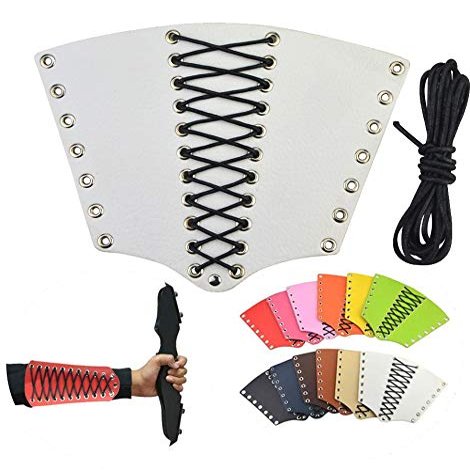 AMEYXGS Archery Arm Guard Leather Traditional Archery Protective Adjustable Protector Bracer Arm Guard Protective Equipment for Outdoor Hunting Practice (11)