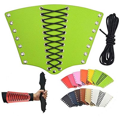 AMEYXGS Archery Arm Guard Leather Traditional Archery Protective Adjustable Protector Bracer Arm Guard Protective Equipment for Outdoor Hunting Practice (3)
