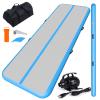 CHAMPIONPLUS 10ft 13ft 16ft 20ft Tumble Track Tumbling Mat Inflatable Gymnastics Air Mat 4/8 inches Thickness for Home Training Cheerleading Yoga with Electric Air Pump Blue 16'x3.3'x4'' view 1