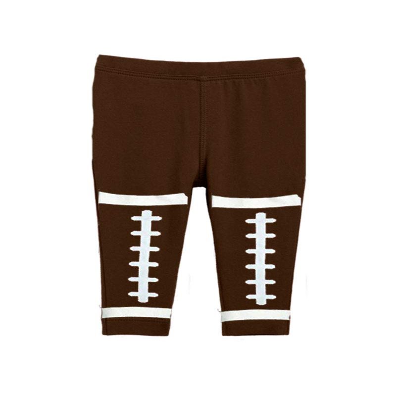 Baby Football Bottoms, Football Baby leggings (6-12m, Chocolate)